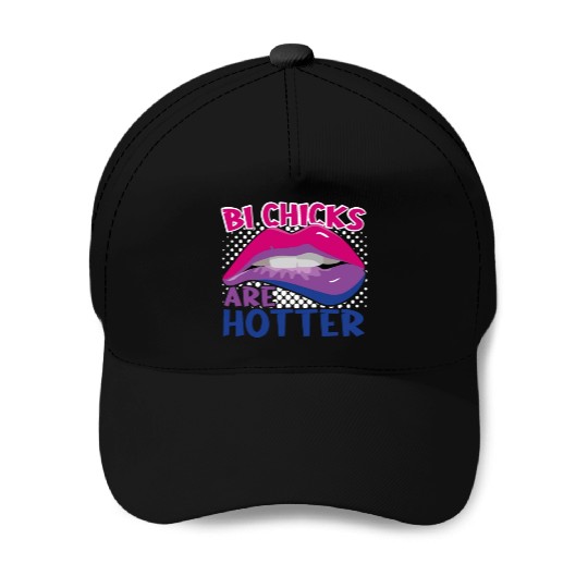 Bi Chicks Are Hotter Bisexual Pride Lips Baseball Caps