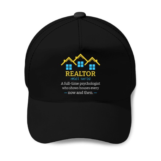 Funny Realtor Definition Outfit for Real Estate Ag Baseball Caps