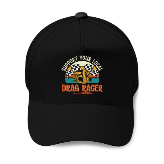 Drag Racing Race Car Retro Vintage Baseball Caps