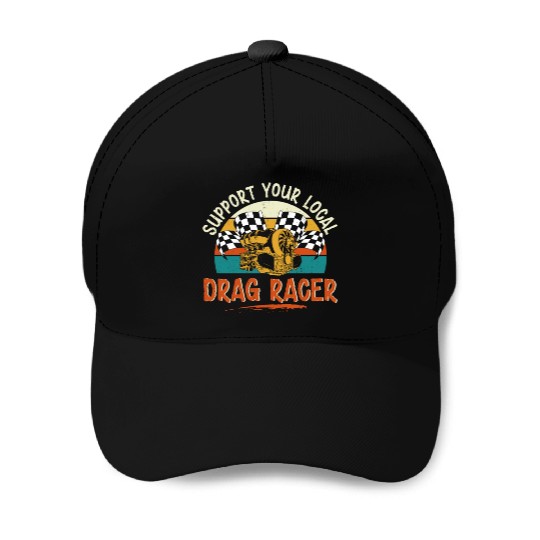 Drag Racing Race Car Retro Vintage Baseball Caps
