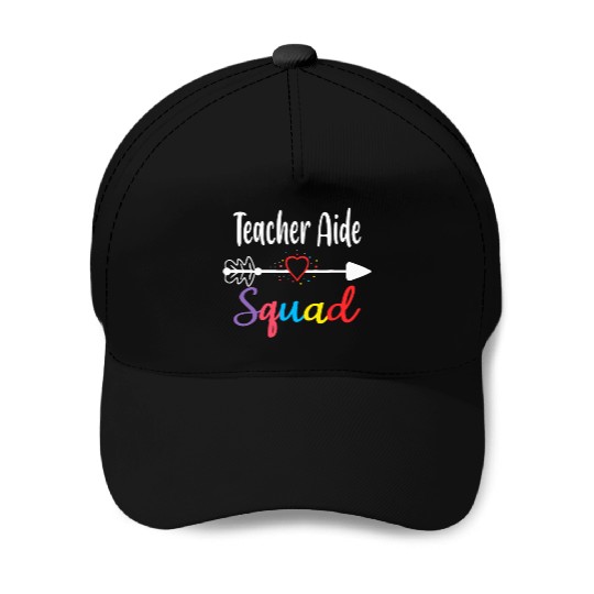 Teacher Aide Squad Funny Back To School Teacher su Baseball Caps