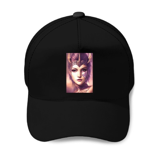 Warrior princess wearing gothic plate dark fantasy Baseball Caps
