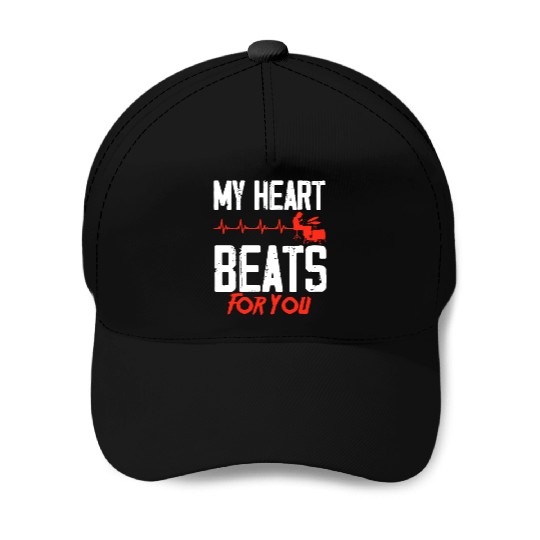My Heart Beats For You Funny Drummer Gift Baseball Caps
