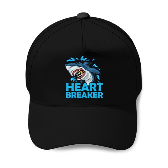 Heartbreaker Shark Anti-Valentine's Day Solo Baseball Caps