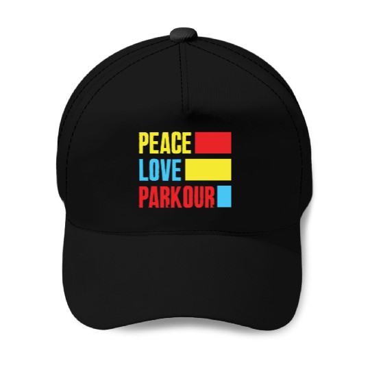 Peace Love Parkour Funny Parkour Free Running Gift Baseball Caps