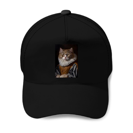 LaPerm Cat Breed Portrait Royal Renaissance Animal Baseball Caps