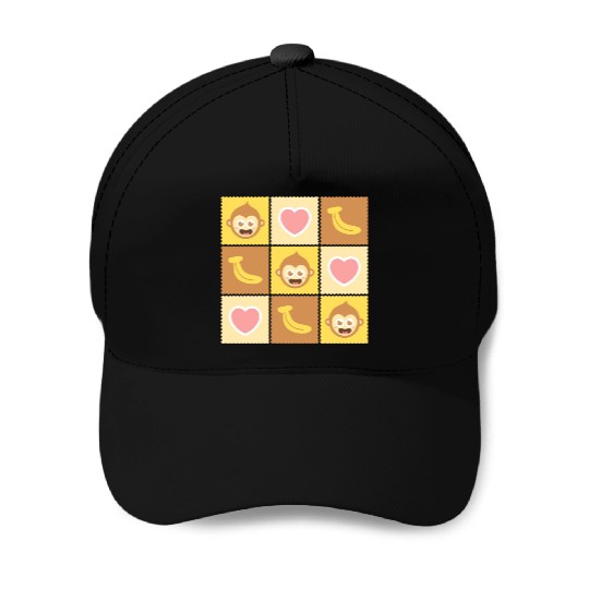 Cute Monkey and Banana Pattern Baseball Caps