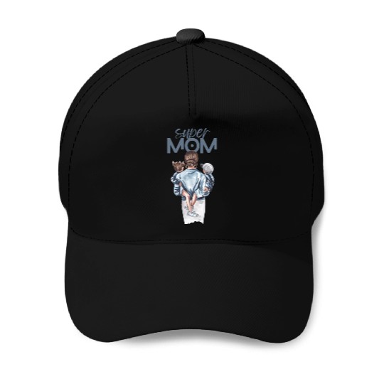 super mom love Baseball Caps