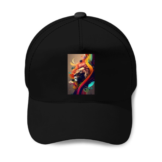 Lion Head Abstract Baseball Caps