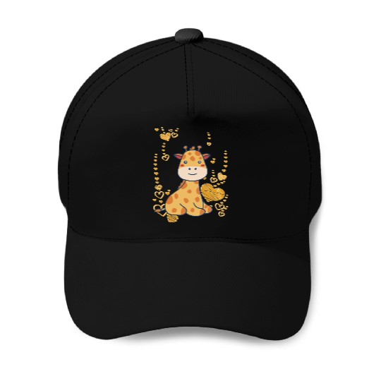 Sweet baby giraffe Baseball Caps