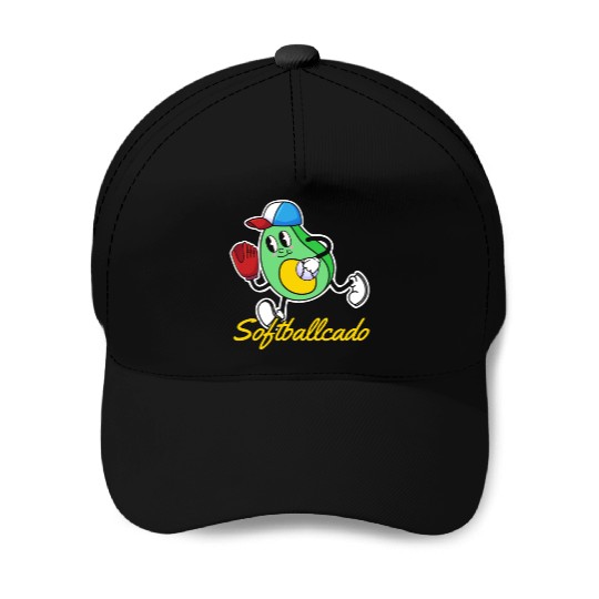 Softball Avocado Baseball Caps