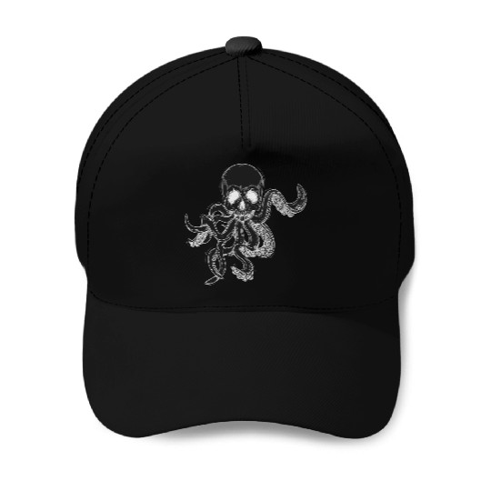 Human Skull With Tentacles Baseball Caps
