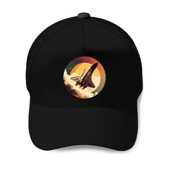 Shuttle Space Ready To The Moon Baseball Caps