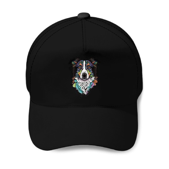 Border Collie Fantasy Dog Baseball Caps