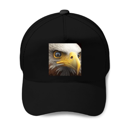 bald eagle eyes hyper realistic hyper details Baseball Caps