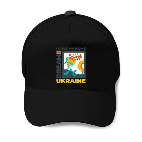 Print Ukraine sunflower Baseball Caps