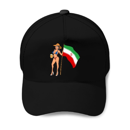 Hot Fan Girl Iran Baseball Caps