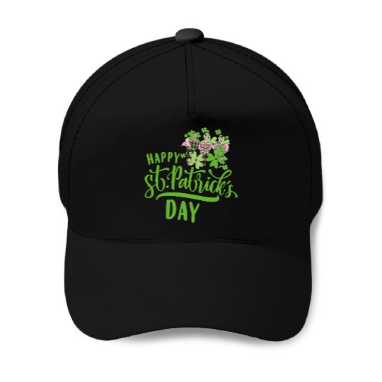 Happy St Patricks Day Irish Flamingo Baseball Caps