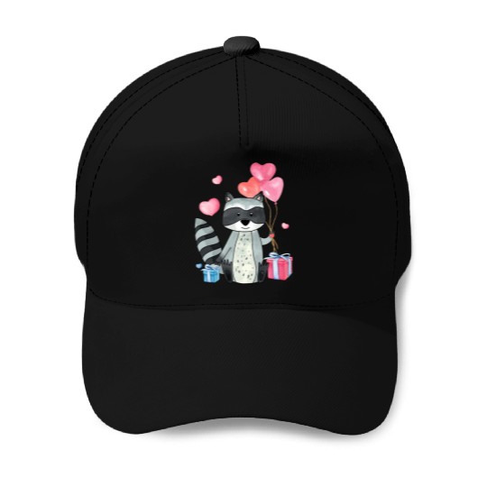 Raccoon Valentine Gift Raccoon Owner Trash Panda Baseball Caps