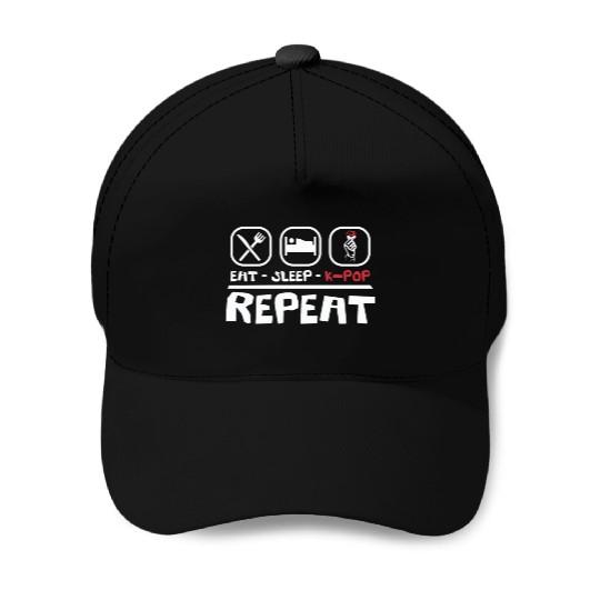 Eat Sleep K-POP Repeat Korean Pop Music Baseball Caps