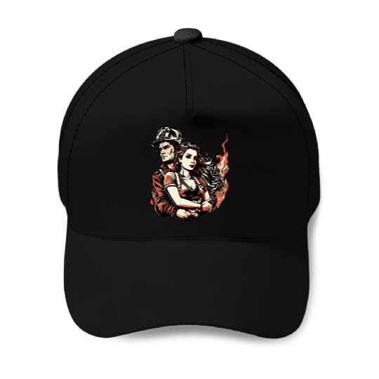 Firefighter Thin Red Line Wife Baseball Caps