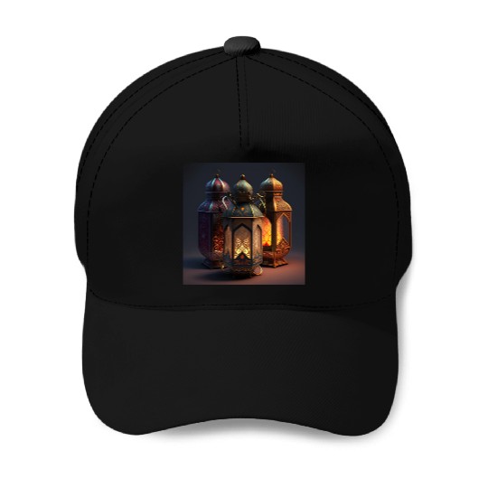 Ramadan lanterns hyper realistic hyper details Baseball Caps
