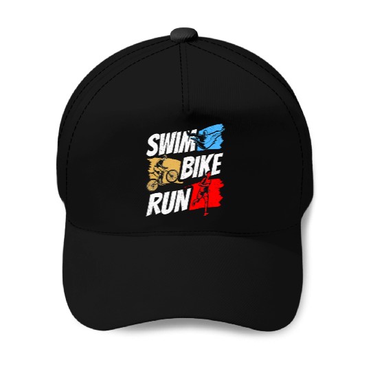 Swim Bike Run Triathlete Triathlon Triathlons Baseball Caps