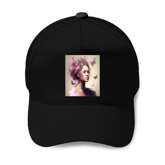 Breast Cancer Survivor Pink Flower Hair Girl Baseball Caps