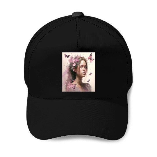 Breast Cancer Survivor Pink Flower Hair Girl Baseball Caps
