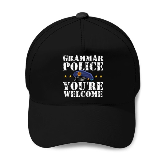 Grammer Police - English Teacher Baseball Caps