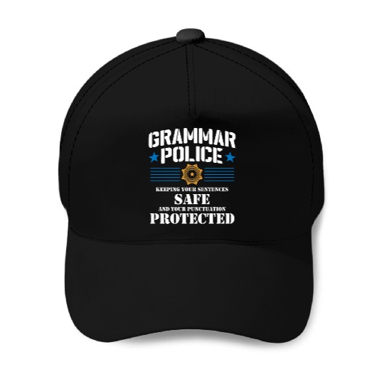 Grammer Police - English Teacher Baseball Caps
