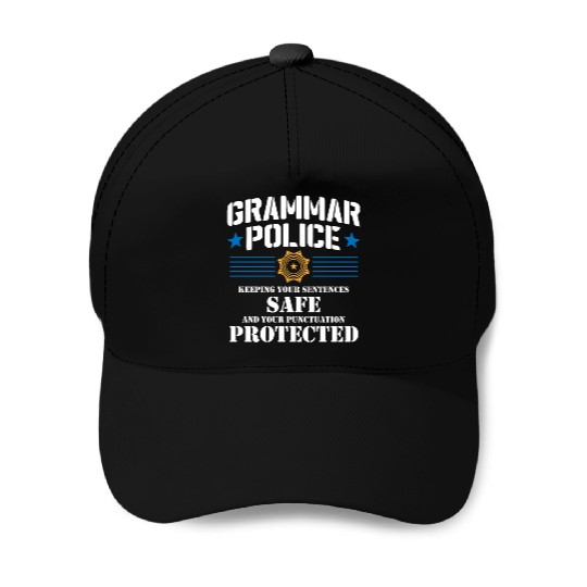 Grammer Police - English Teacher Baseball Caps