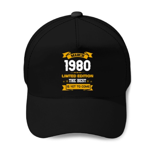 March 1980 Birthday Surprise Baseball Caps