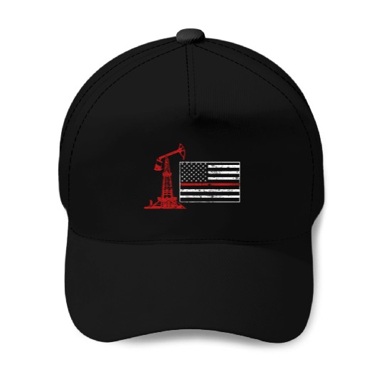 Oilfield Oil Drilling Us Flag Baseball Caps