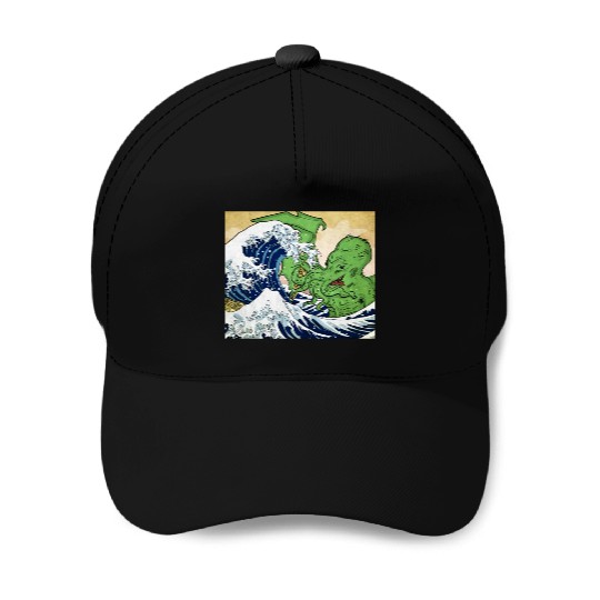 The Great Wave off Octopus Baseball Caps