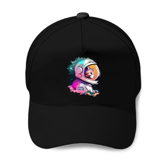 Aesthetic Vaporwave Space Cat 80s 90s Astronaut Baseball Caps