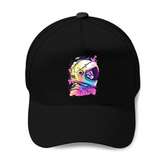 Aesthetic Vaporwave Space Cat 80s 90s Astronaut Baseball Caps
