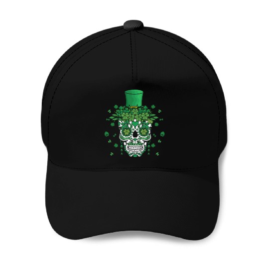 El Dia De Los Muertos St Patty's Day Irish Flower Baseball Caps