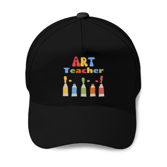 Back To School Art Teacher First Day of School Tea Baseball Caps