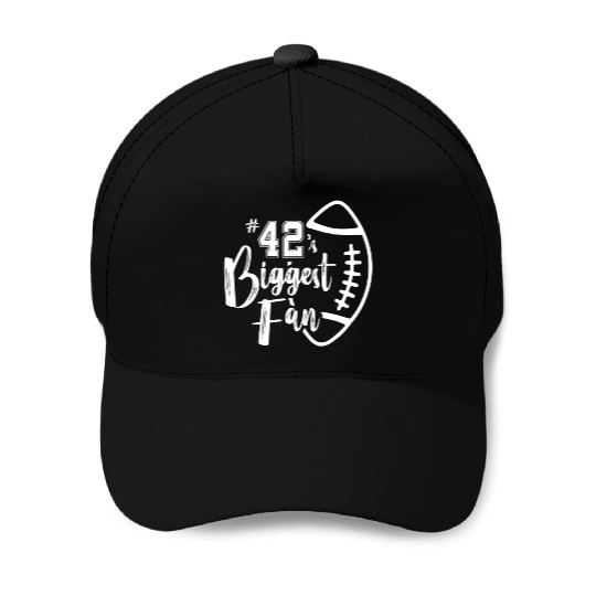 Number 42 s Biggest Fan Baseball Caps Football Mom Dad Fa