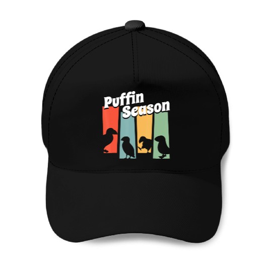 Funny Puffin Season Retro Vintage Puffin Lover Baseball Caps
