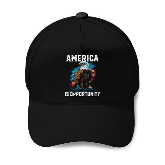 America Is Opportunity American Bald Eagle July 4 Baseball Caps