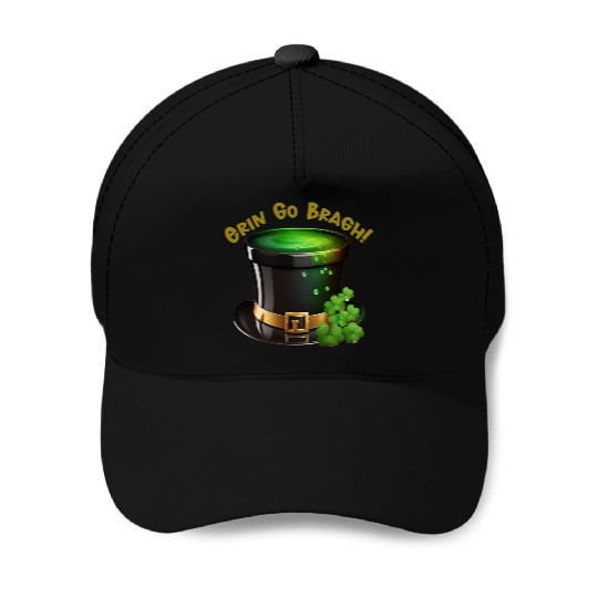 Get Lucky with this 'Erin go Bragh' Top Hat Design Baseball Caps