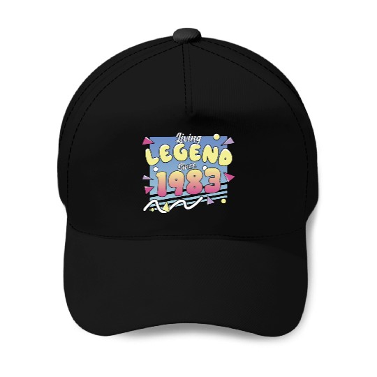 Living Legend Since 1983, 80s Themed Birthday Baseball Caps