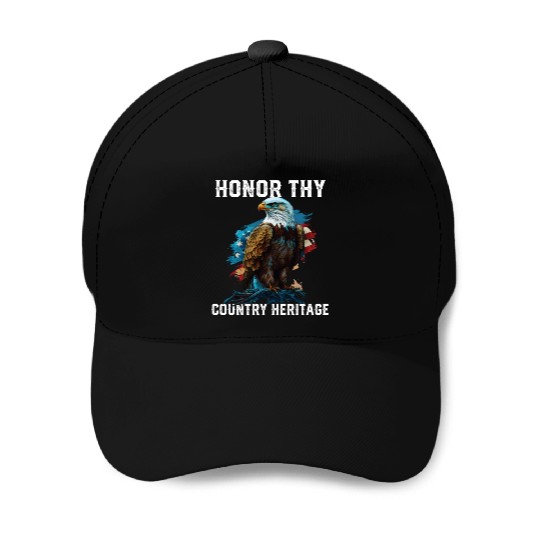 Honor Thy Country Heritage American Bald Eagle Baseball Caps