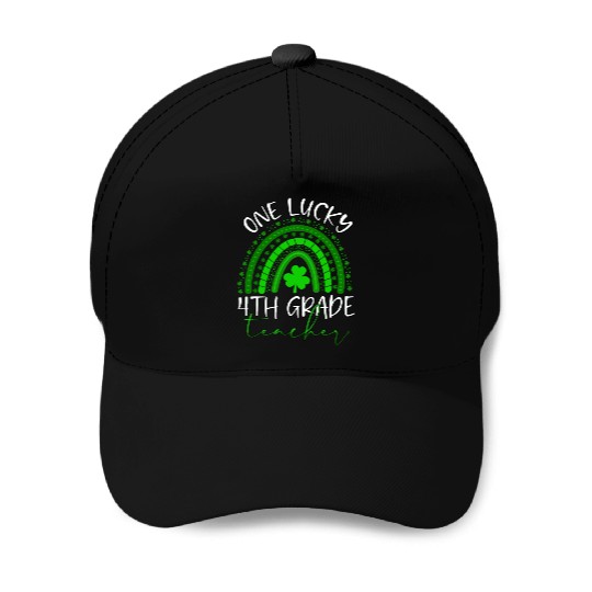 One Lucky 4th Grade Teacher St. Patrick's Day 2022 Baseball Caps