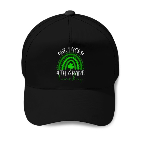 One Lucky 4th Grade Teacher St. Patrick's Day 2022 Baseball Caps