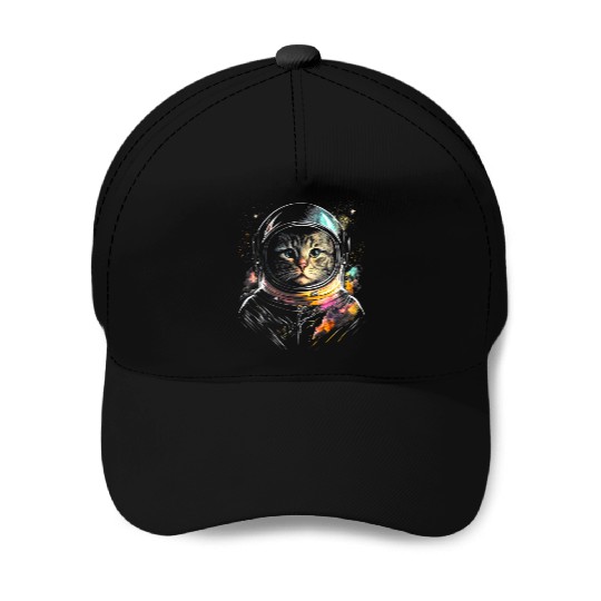 Space Cat on Galaxy Cat Lover Baseball Caps