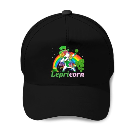 Lepricorn St Patricks Day Dabbing Unicorn Girls Baseball Caps