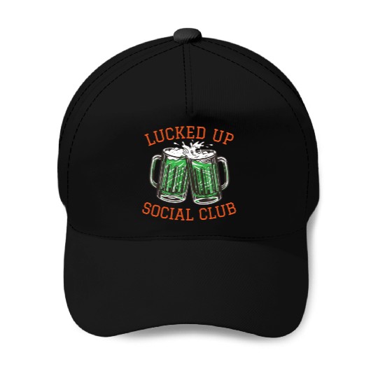 Lucked Up Soociial Clubb, Green Beer, Irish Group Dri Baseball Caps